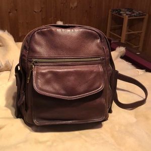 Fossil Brown Leather Backpack Vintage